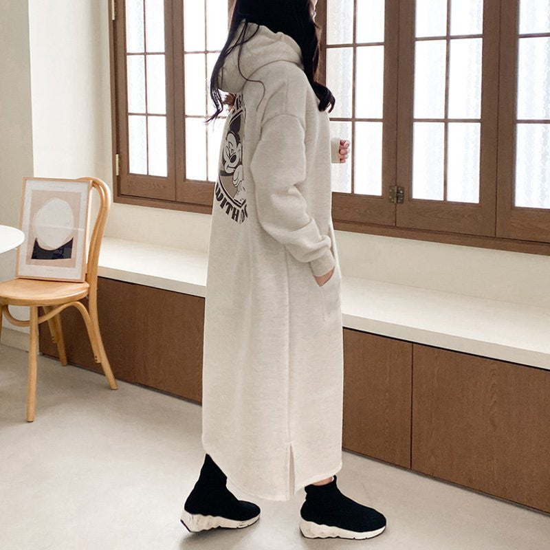 Women’s Cozy Hoodie Dress with large print and comfortable fit Lisslune