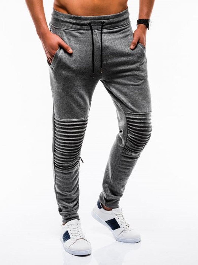 Men's joggers with fashionable ribbed design and elastic waistband Lisslune