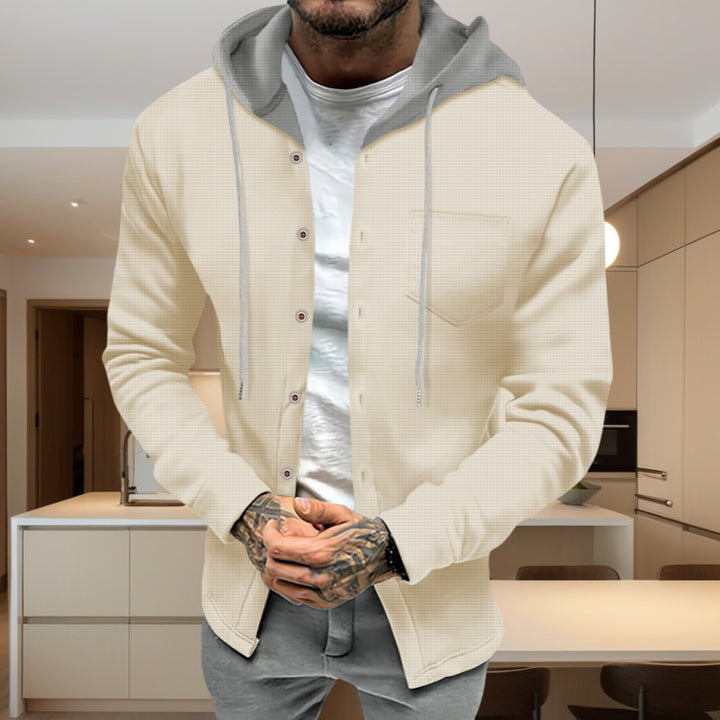 Men's stylish sweatshirt jacket with integrated hood and functional details Lisslune