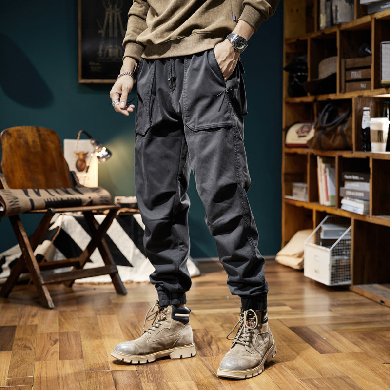 Men's Cargo Pants with Elastic Waistband and Practical Side Pockets Lisslune