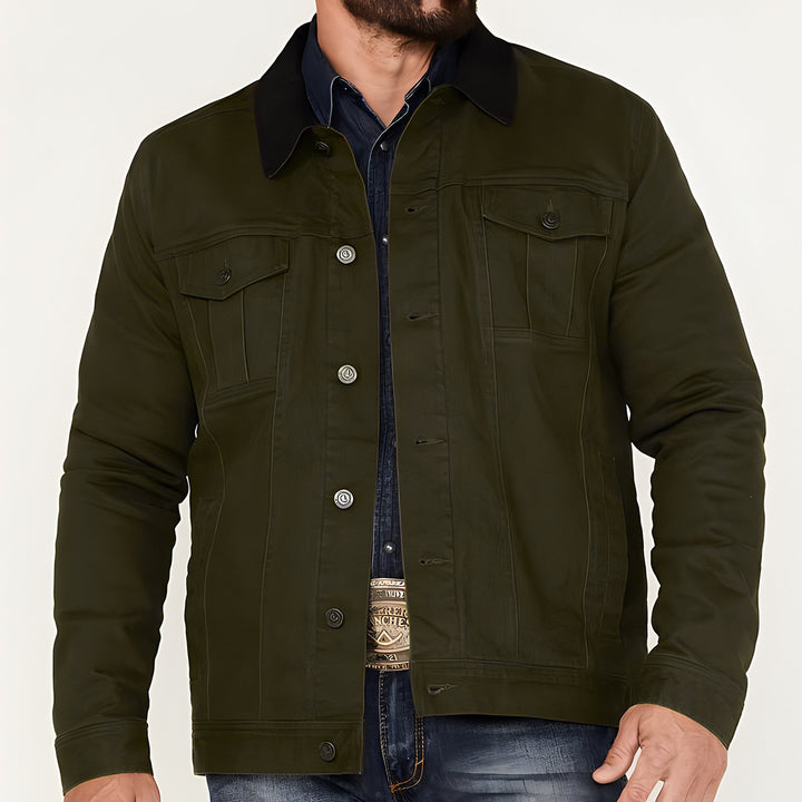 Men's denim jacket in classic style with practical pockets Lisslune
