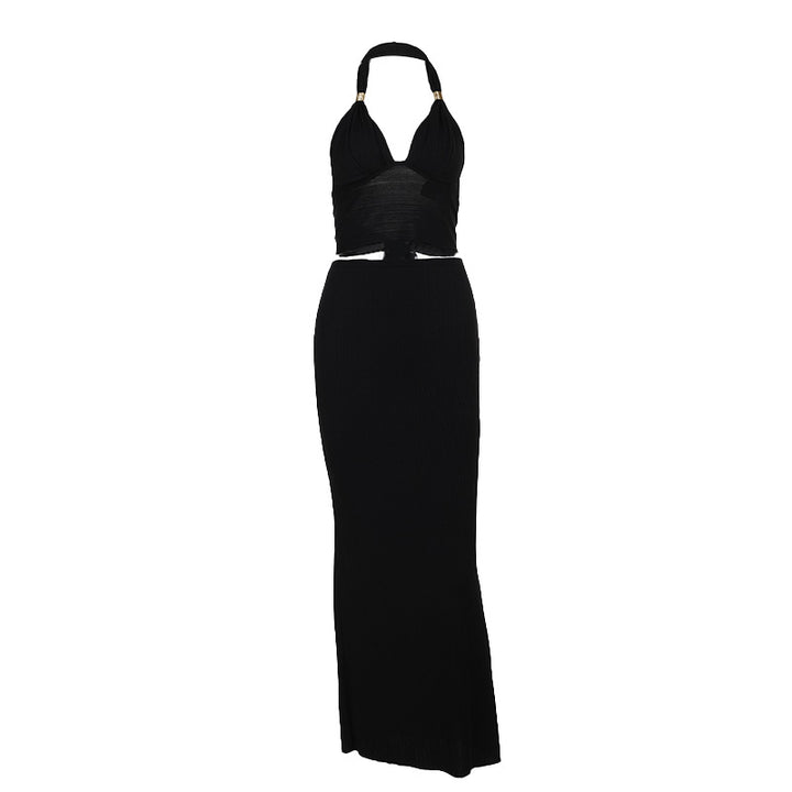 Women's Elegant Crop Top with Sophisticated Strap Details and Slim Fit Lune London