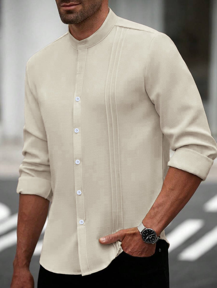 Men's Elegant and Modern Stand-Up Collar Shirt Lisslune
