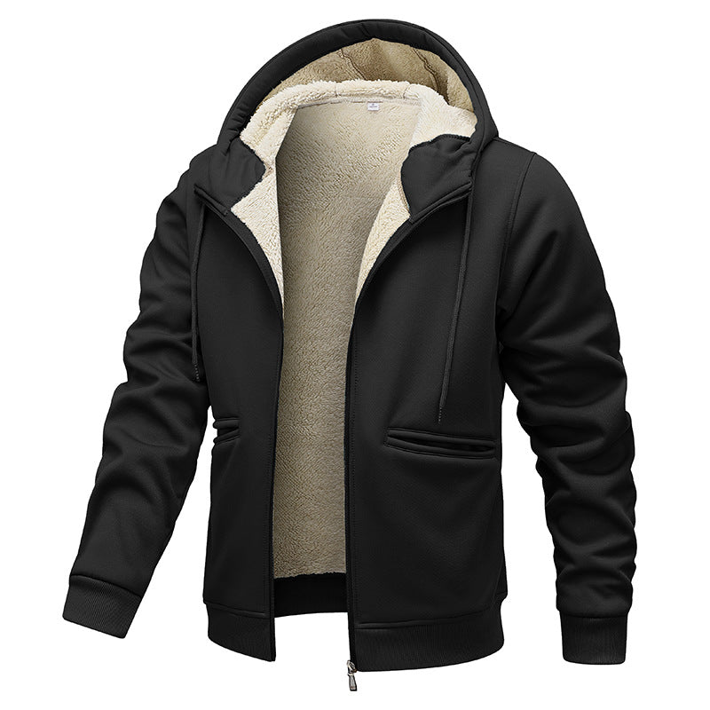 Men's warming fleece jacket with hood Lisslune