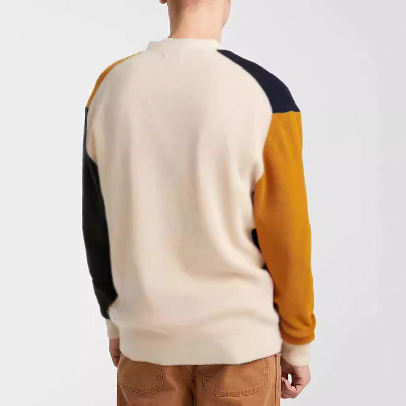 Men's knit cardigan with modern color block details and practical pockets Lisslune