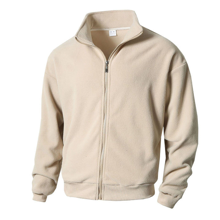 Men's fleece jacket with high collar and full zip Lisslune