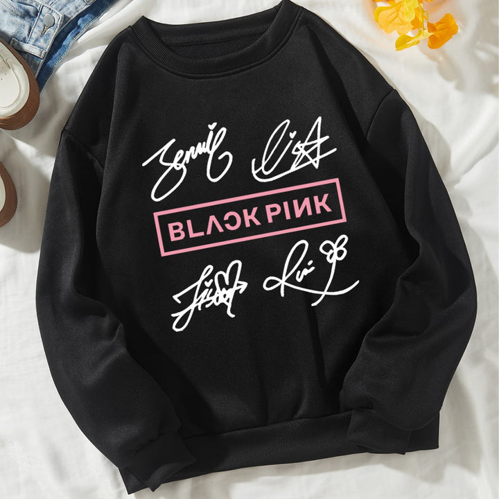 Women's casual sweatshirt with creative signature motif Lisslune