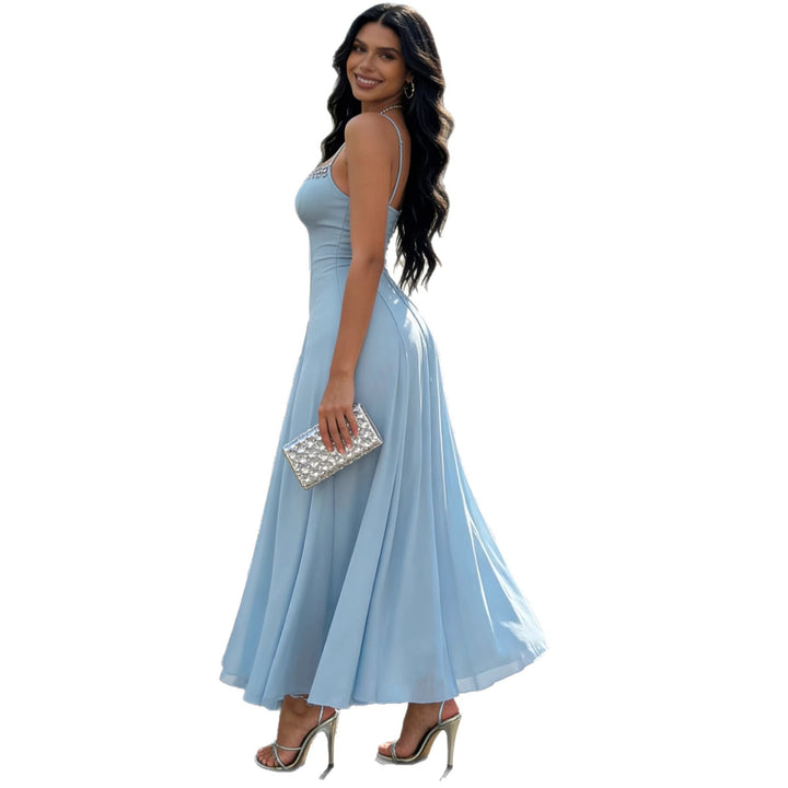 Women Elegant Party Dress with Sparkling Details and Swinging Skirt Lisslune