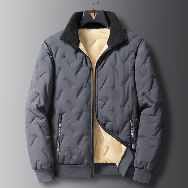 Men's quilted winter jacket with warm fleece lining Lisslune
