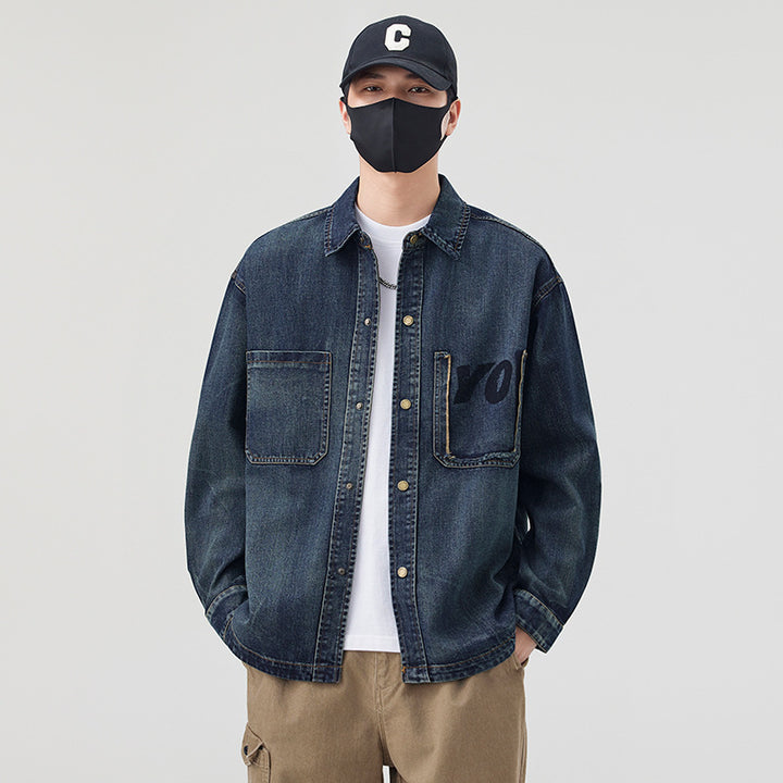 Men's Modern Denim Utility Jacket Lisslune