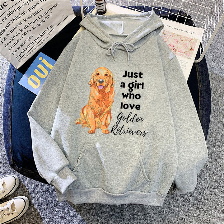 Women's Hoodie with Loving Golden Retriever Motif Lisslune