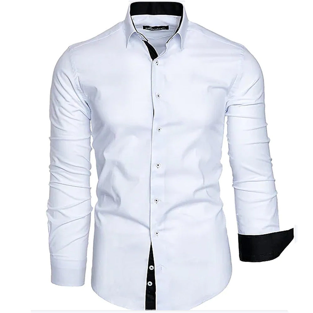 Men's elegant long-sleeve shirt with contrasting cuffs Lisslune
