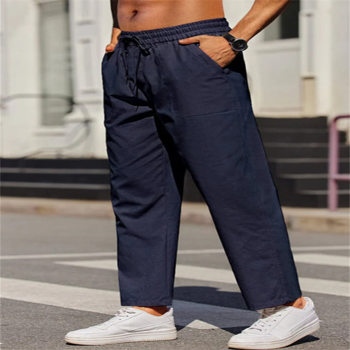 Men's leisure pants made of lightweight, breathable material with elastic waistband and practical pockets Lisslune