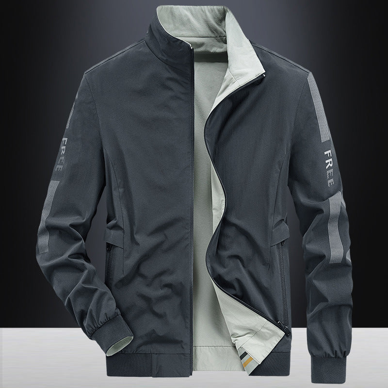 Men's Elegant Leisure Jacket with Modern Stand-Up Collar Lisslune