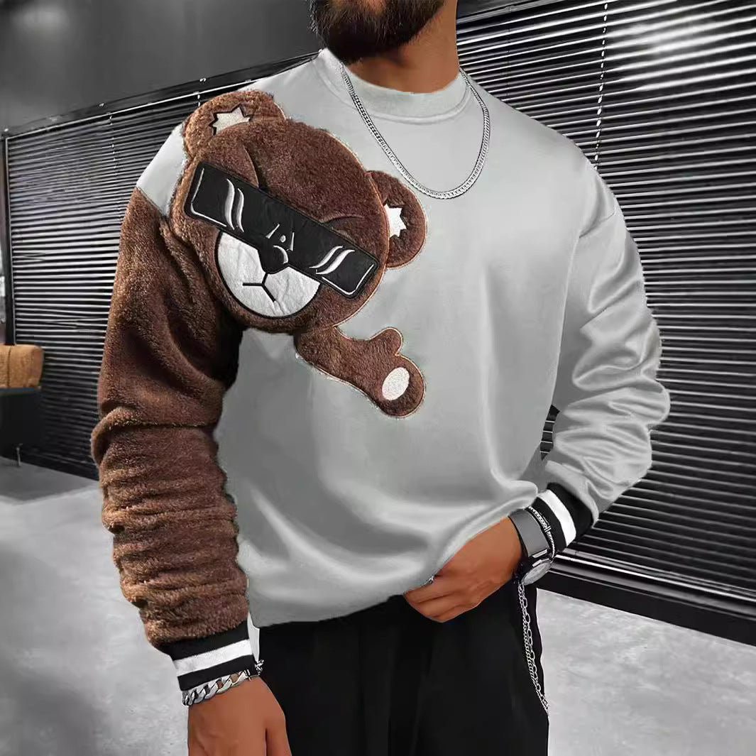 Men's Sweatshirt with Cozy Bear Motif Lisslune