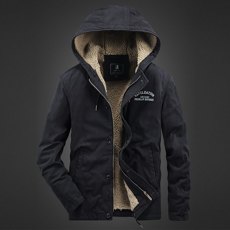 Men's warm fleece jacket with hood and insulating inner lining Lisslune
