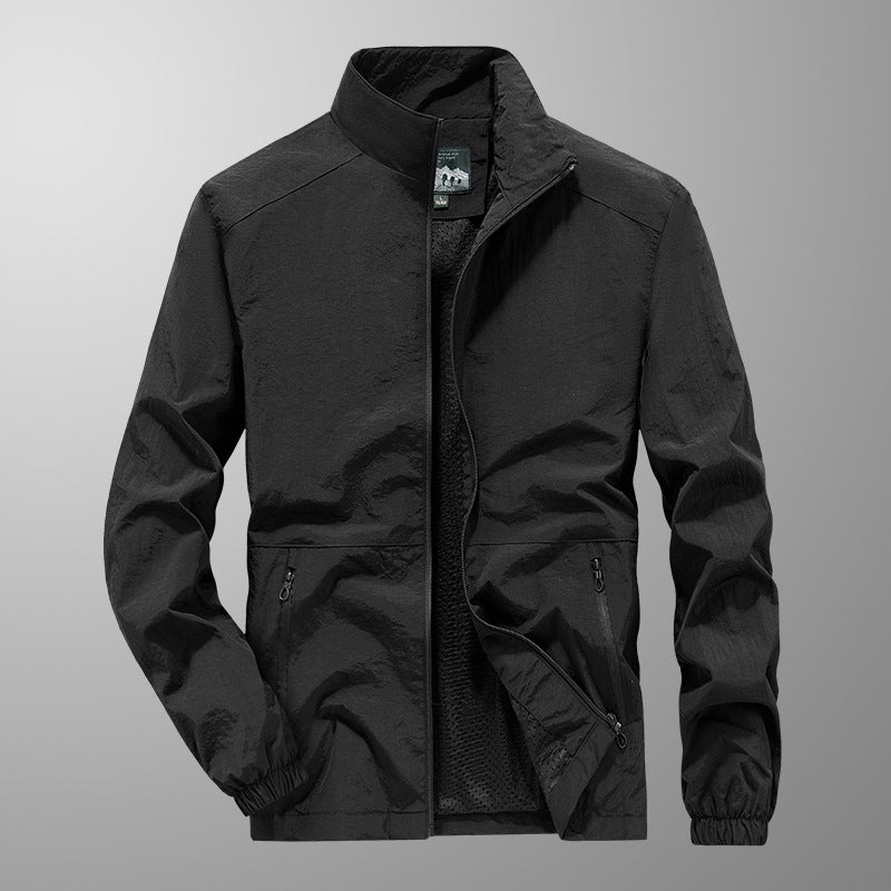 Men's lightweight transitional jacket with high protective collar and breathable inner lining Lisslune