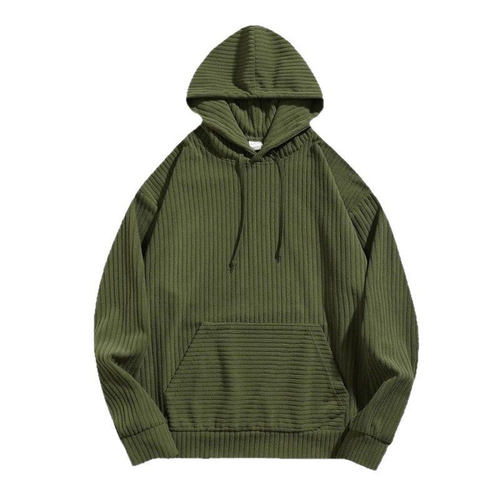 Men's casual hoodie with textured ribbed pattern and practical pockets Lisslune