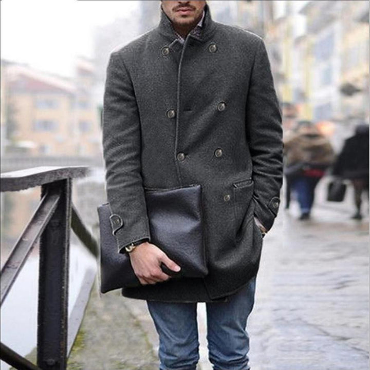 Men's elegant wool duffle coat with double row of buttons and practical pockets Lisslune