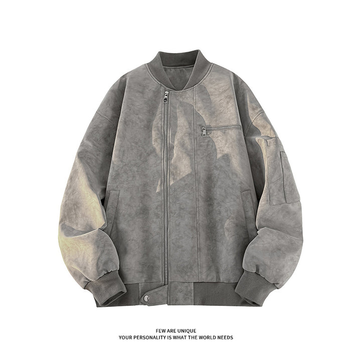 Men's Casual Oversized Bomber Jacket made from durable material with practical pockets Lisslune