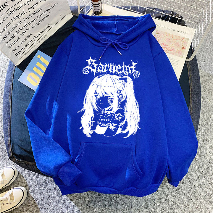 Women's hooded sweatshirt with unique artistic graphic design Lisslune