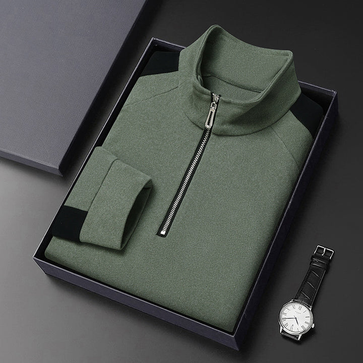Men's Modern Pullover with Half-Latex Zipper and Ergonomic Cut Lisslune