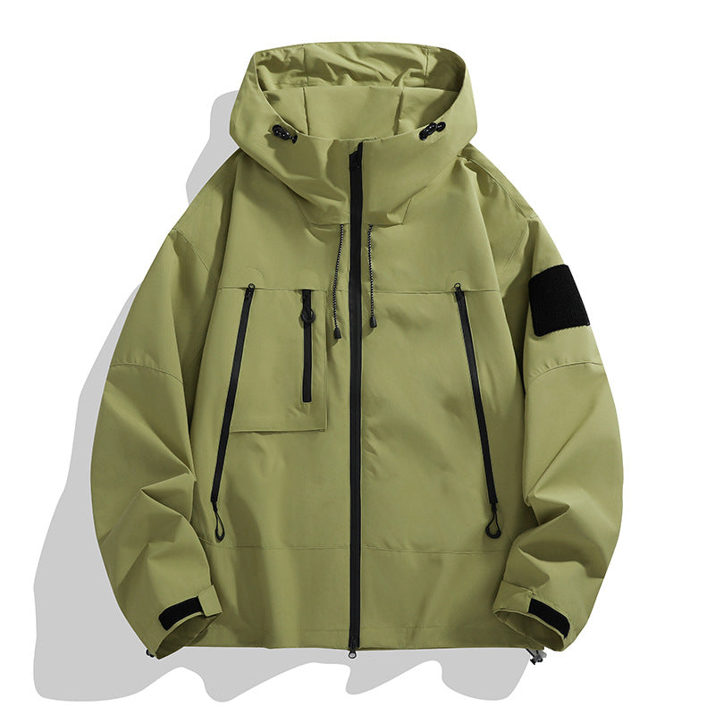 Men's functional outdoor jacket with adjustable hood and multiple pockets Lisslune