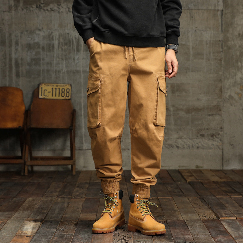 Men's cargo pants with elastic waistband and practical side pockets Lisslune