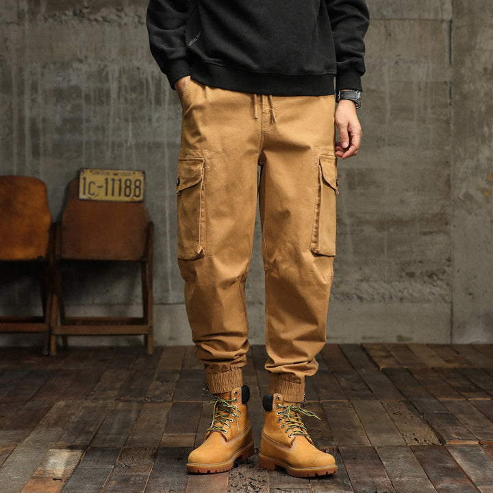 Men's cargo pants with elastic waistband and practical side pockets Lisslune