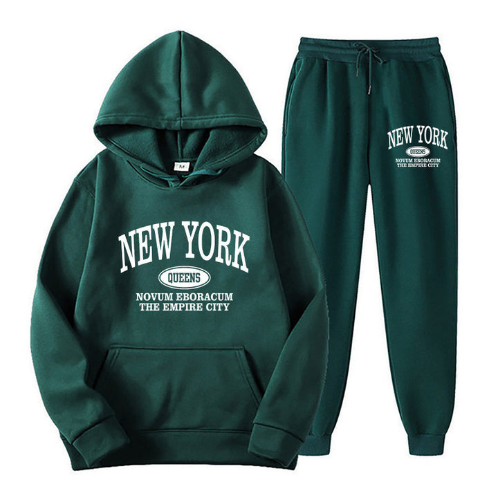 Women's hoodie set with versatile lettering and comfortable pockets Lisslune