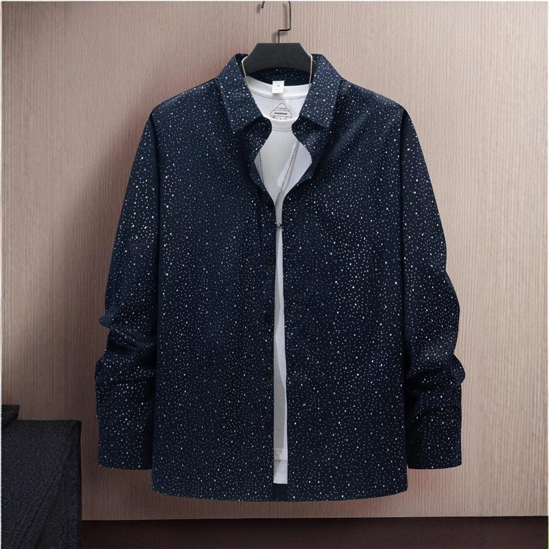 Men's casual cotton shirt with modern dot pattern Lisslune