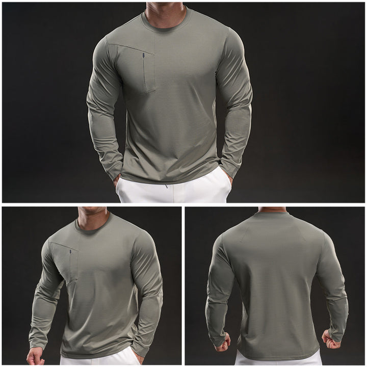 Men's Athletic Long Sleeve Shirt with Innovative Moisture Regulation Lisslune