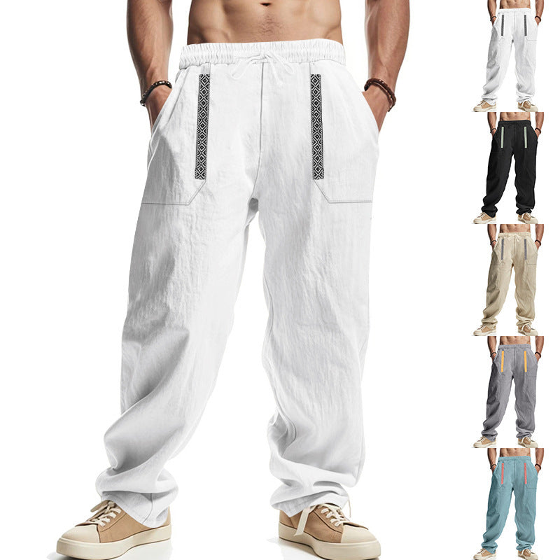 Men's cargo pants with elastic waistband and multifunctional pockets Lisslune