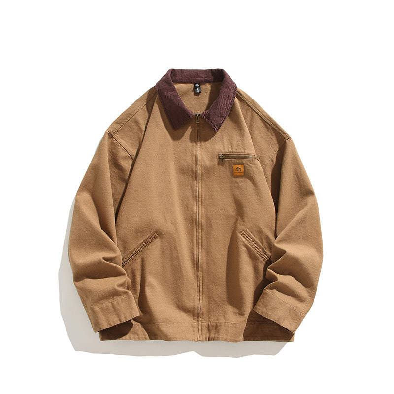 Men's robust leisure jacket with high collar and practical pockets Lisslune