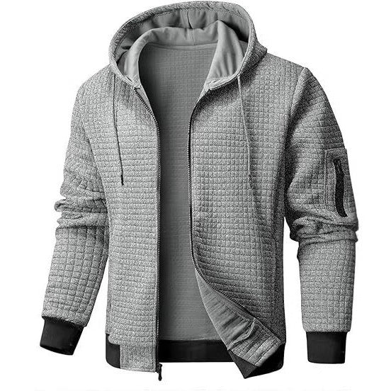 Men's quilted jacket with hood and practical zipper Lisslune