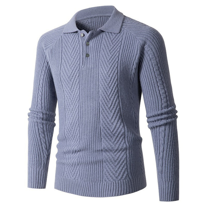 Men's Fashionable Knit Pullover with Removable Collar Lisslune