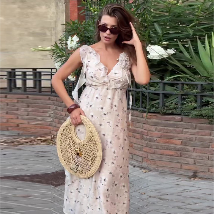 Women's Summer Maxi Dress with Floral Pattern Lisslune