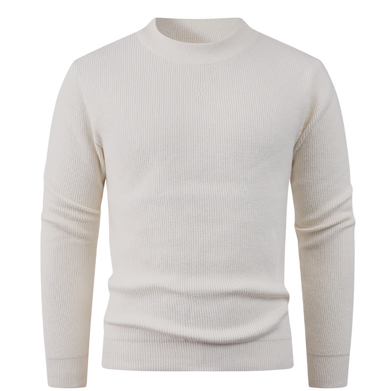 Men's Textured Crew Neck Sweater Lisslune