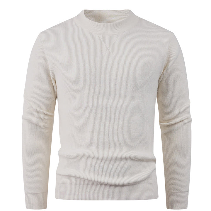 Men's Textured Crew Neck Sweater Lisslune