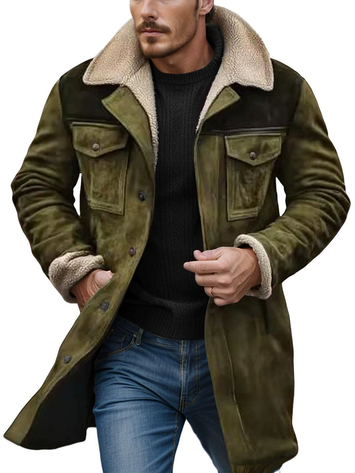 Men's lambskin jacket in a casual utility style with generous pockets Lisslune