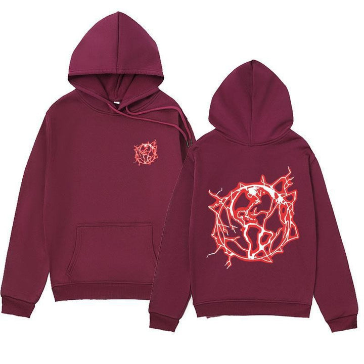 Women's hoodie sweatshirt with artistic graphic print and practical kangaroo pocket Lisslune