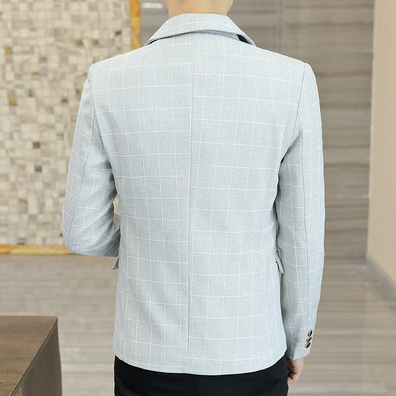 Men's fashionable check blazer Lisslune