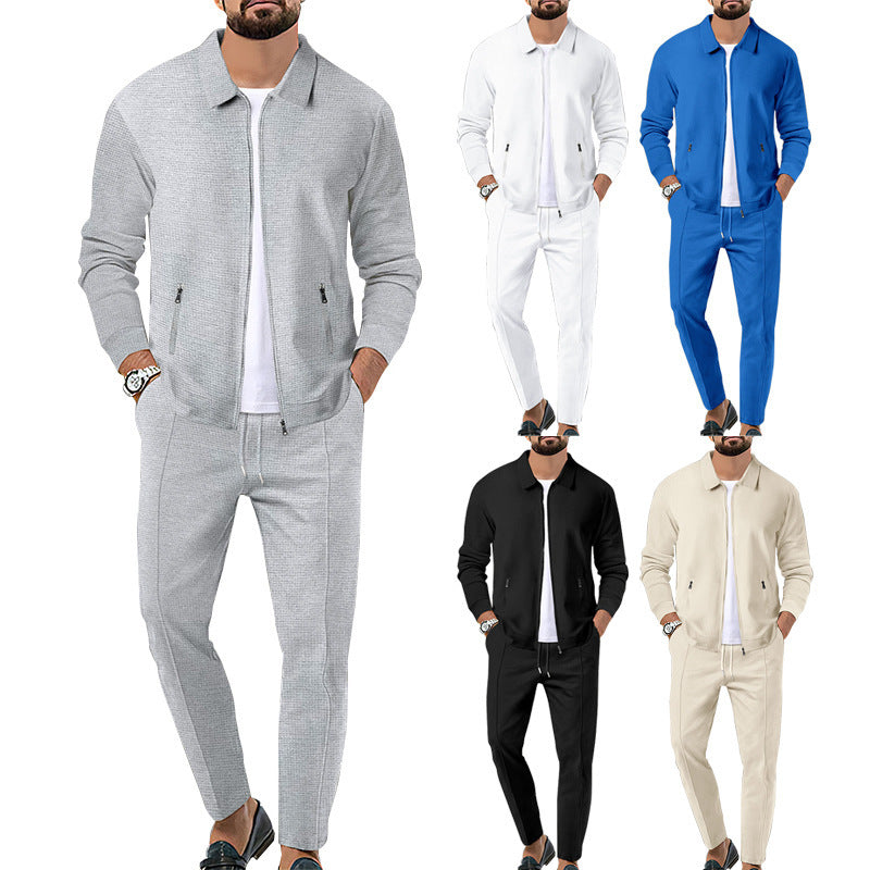 Men's sporty leisure set with functional stand-up collar and breathable properties Lisslune