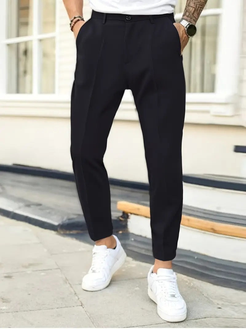 Men's Fashion Suit Pants with Slim Fit and Elegant Pleats Lisslune
