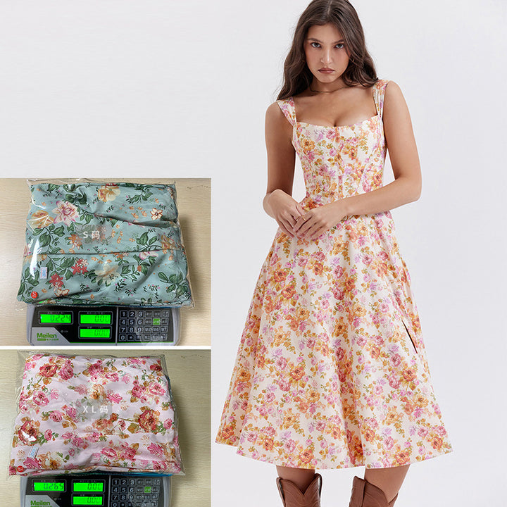 Women's maxi dress with off-shoulder design and floral pattern Lisslune