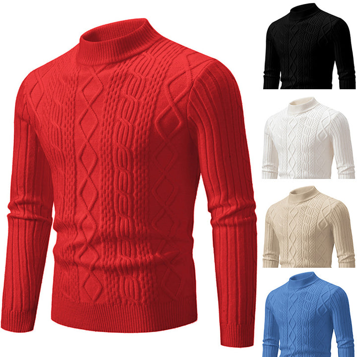 Men's knit sweater with modern cable pattern Lisslune