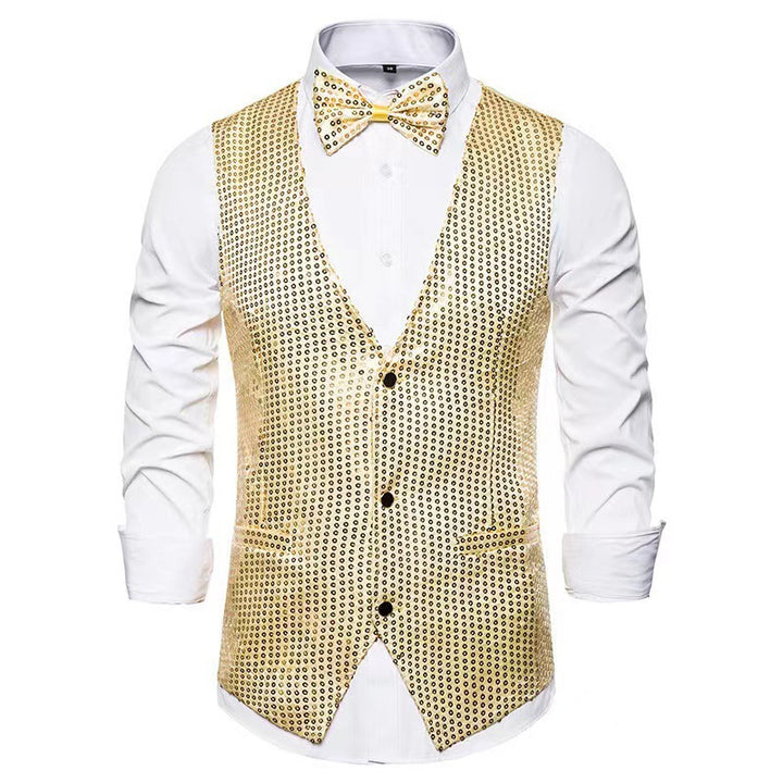 Men's elegant suit with sparkling sequins and ideal slim fit Lisslune
