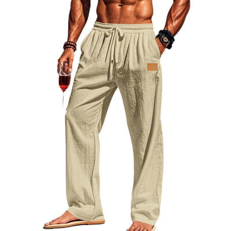 Men's Lightweight Summer Pants with Elastic Waistband and Side Pockets Lisslune