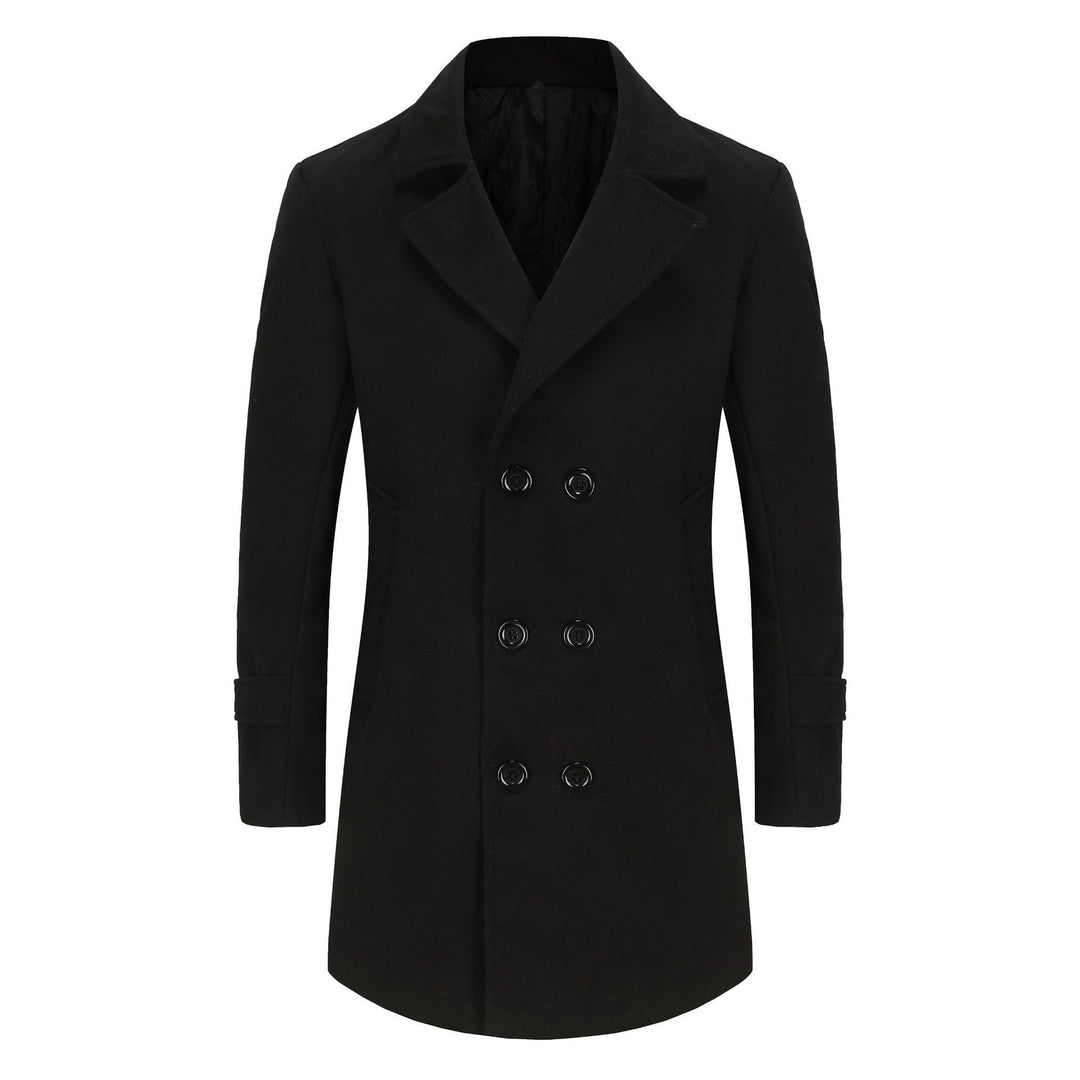 Men's elegant reversible coat with double button placket and hidden belt Lisslune