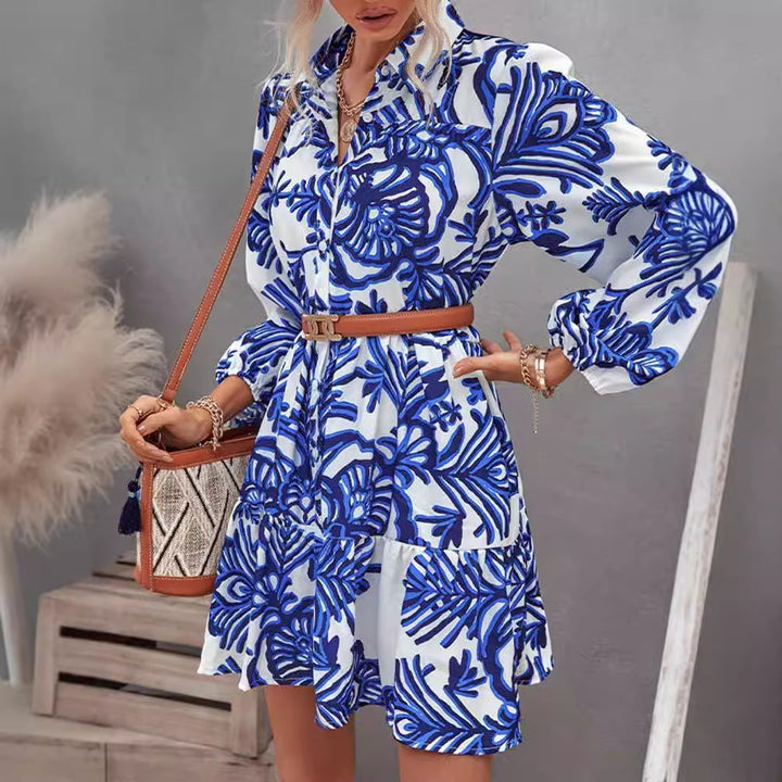 Women's casual shirt dress with voluminous sleeves and full button closure Lisslune
